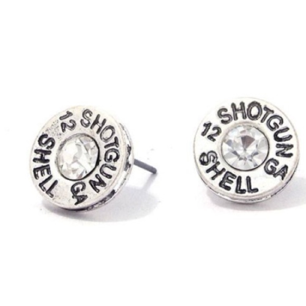 Metal Stud Shotgun Shell Earrings